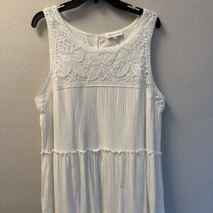 Gibson Latimer Dress Women White Shift Short Sleeveless Lined Cotton - Size L